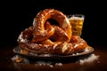Satisfying Soft baked pretzel with salt. Generate ai