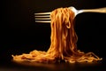 Satisfying Spaghetti fork food. Generate AI Royalty Free Stock Photo