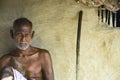 Satkhira, Bangladesh - 31 January 2017 - Old Hindu Village Man Portrait with Walking Stick
