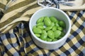 Sato seeds in bowl