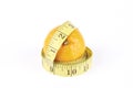 Satsuma and Tape Measure Royalty Free Stock Photo