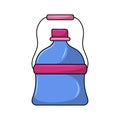 Camping water bottle Colored vector illustration