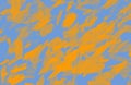 Saturated bright colors landscape painting background in orange and blue.