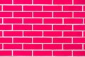 Saturated bright modern pink brick wall background