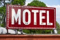 Saturated Red Abandoned Neon Motel Sign Urban Southern Place Royalty Free Stock Photo