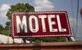 Saturated Red Abandoned Neon Motel Sign Royalty Free Stock Photo