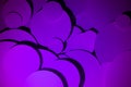 Saturated violet gradient abstract background of soar paper circles pattern of different size, top view, backdrop for advertising