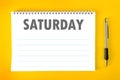 Saturday Calendar Schedule Blank Page Royalty Free Stock Photo