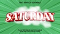saturday cartoon text effect vector editable Royalty Free Stock Photo