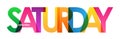 SATURDAY colorful overlapping letters banner