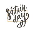 Saturday logo template vector lettering calligraphy text