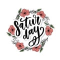 Saturday logo template vector lettering calligraphy text