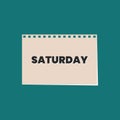 Saturday Typography text on calendar background Royalty Free Stock Photo