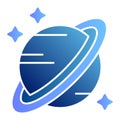 Saturn flat icon. Planet color icons in trendy flat style. Saturn rings gradient style design, designed for web and app