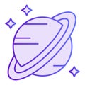 Saturn flat icon. Planet violet icons in trendy flat style. Saturn rings gradient style design, designed for web and app