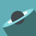 Saturn flat icon with shadow