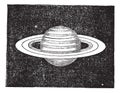 Saturn with its Rings vintage engraving