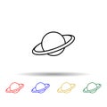 Saturn multi color style icon. Simple thin line, outline vector of web icons for ui and ux, website or mobile application Royalty Free Stock Photo