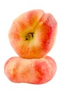 Saturn peaches, also known as Donut (Doughnut) peaches Royalty Free Stock Photo