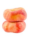 Saturn peaches, also known as Donut (Doughnut) peaches Royalty Free Stock Photo