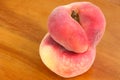 Saturn Peaches, known as flat Donut peach Royalty Free Stock Photo