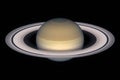 Saturn planet, isolated on black.