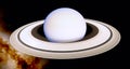 Saturn Planet With Moons In The Solar System