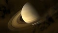 saturn planet and ring back soft cloud in the night sky Royalty Free Stock Photo