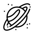 Saturn Planet Ring Icon Outline Illustration