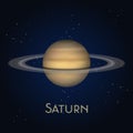 Saturn planet with ring system. Cosmos, space Royalty Free Stock Photo