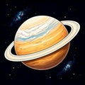 Saturn and Rings in Deep Space â AI Generated Celestial Illustration Royalty Free Stock Photo