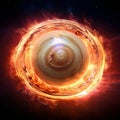 saturn shells large spherical fireworks that explode i Royalty Free Stock Photo