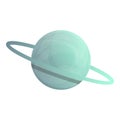 Saturn space planet icon, cartoon style