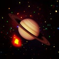 Saturn and stars. The elements of this image furnished by NASA