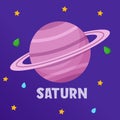 Saturn. Type of planets in the solar system. Space. Flat vector illustration