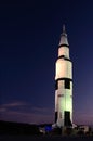 Saturn V in the Nightlights Royalty Free Stock Photo