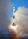 Saturn V Rocket. 3D illustration poster.