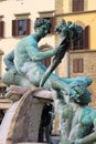 Satyrs in the Fountain of Neptune of Florence Royalty Free Stock Photo