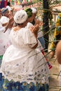 Members of Candomble participate in dancing during festivals for Santo Antonio in the district of Bom Jesus dos Pobres, city of
