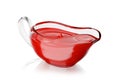 Sauce boat with ketchup isolated on white. 3D rendering