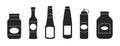 Sauce of bottle vector illustration isolated on white background .Black set icon sauce for bbq . Bottle seasoning black set Royalty Free Stock Photo