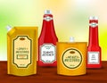 Sauce Bottles Packages Realistic Set