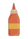sauce Cartoon splash. tomato ketchup in bottle. Food illustration isolated on white background. retro style. Clipart Royalty Free Stock Photo