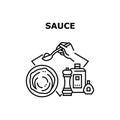 Sauce For Dish Vector Concept Black Illustration