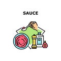 Sauce For Dish Vector Concept Color Illustration