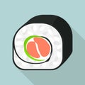 Sauce fish roll icon, flat style