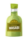 Sauce wasabi bottle isolated on white background
