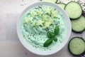 Sauce with yogurt and cucumber for starter