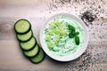 Sauce with yogurt and cucumber for starter