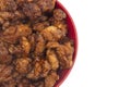 Sauced Coated Fried Chicken in a Red Bowl Royalty Free Stock Photo